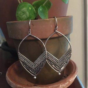 Silpada .925 Sterling Silver Hook Large Drop Dangle 2" Earrings